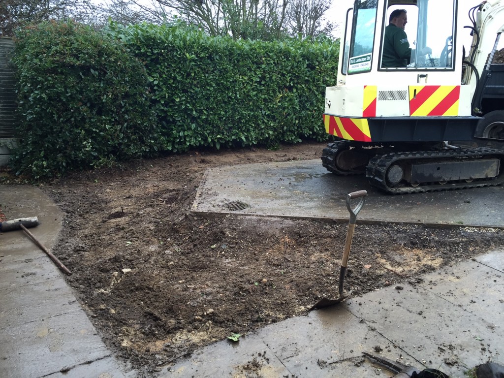 Start of excavation for landscaping