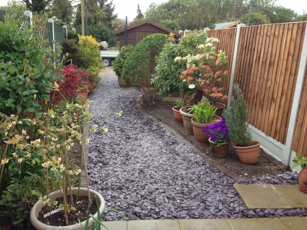 New Fencing with Slate pathway and garden makeover